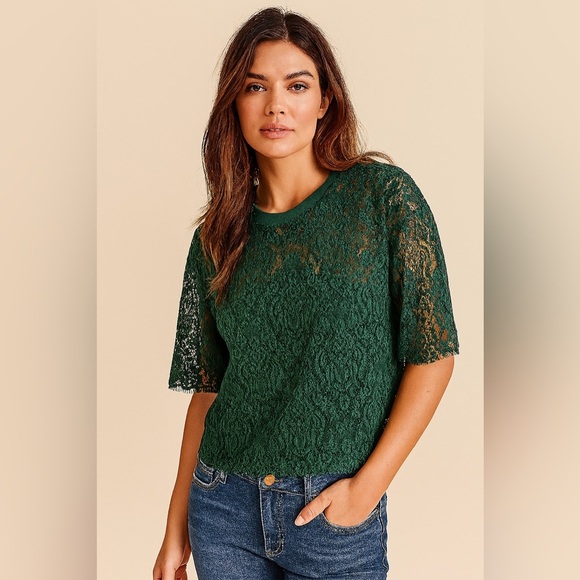 Jonathan Simkhai Lace Blouse Size Small Color Green - Picture 1 of 5